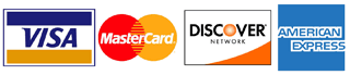 Visa, Mastercard, Discover, American Express